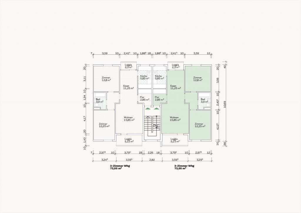 [Abb. 172] „Grundriss Typ ZW2 des System Beton- und Monierbau“ von Eicke, Finn / Rüdiger, Fynn (2025) | Lizenz: CC BY-NC-SA 4.0