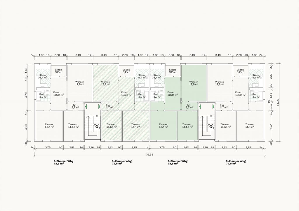 [Abb. 173] „Grundriss Typ ZW3 des System Beton- und Monierbau“ von Eicke, Finn / Rüdiger, Fynn (2025) | Lizenz: CC BY-NC-SA 4.0