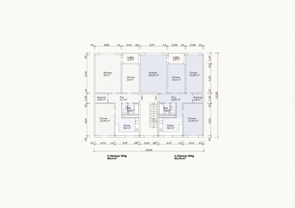 [Abb. 190] „Grundriss Zweispänner Typ III des System Camus“ von Eicke, Finn / Rüdiger, Fynn (2025) | Lizenz: CC BY-NC-SA 4.0