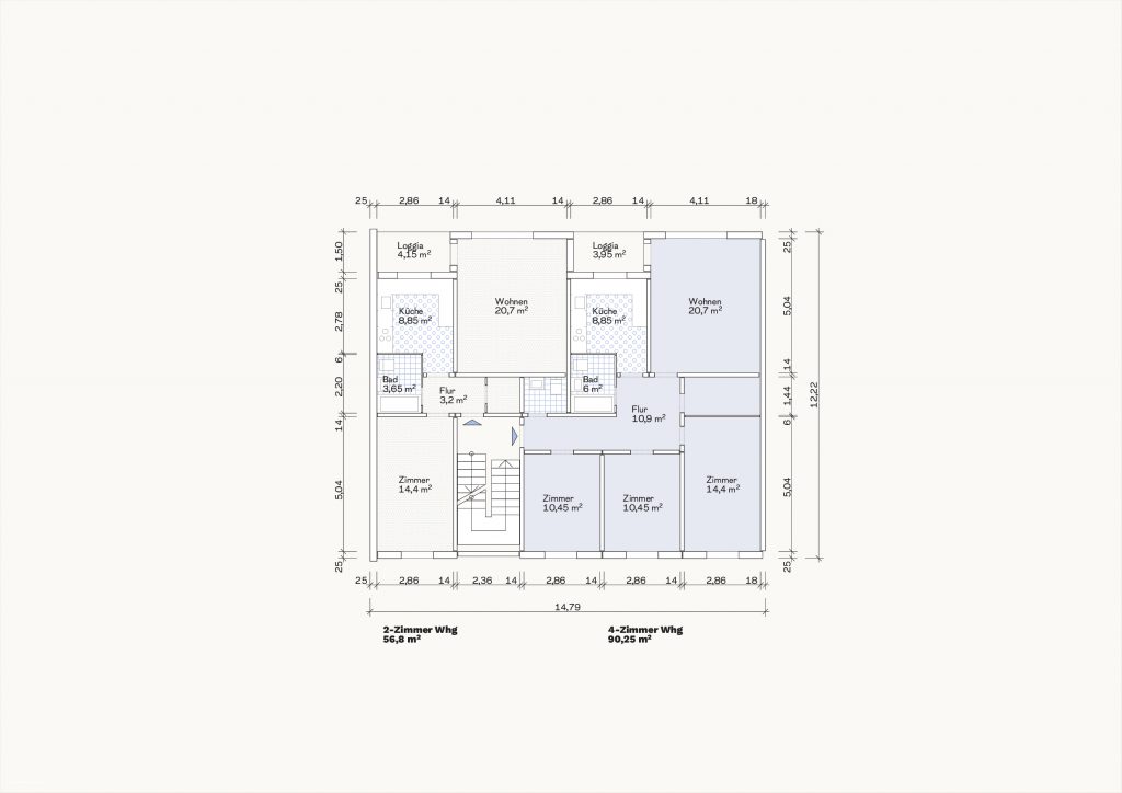 [Abb. 196] „Grundriss Zweispänner III des System Coignet“ von Eicke, Finn / Rüdiger, Fynn (2025) | Lizenz: CC BY-NC-SA 4.0