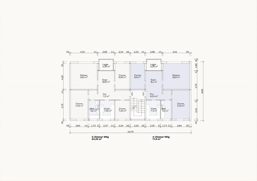 [Abb. 198] „Grundriss Zweispänner V des System Coignet“ von Eicke, Finn / Rüdiger, Fynn (2025) | Lizenz: CC BY-NC-SA 4.0