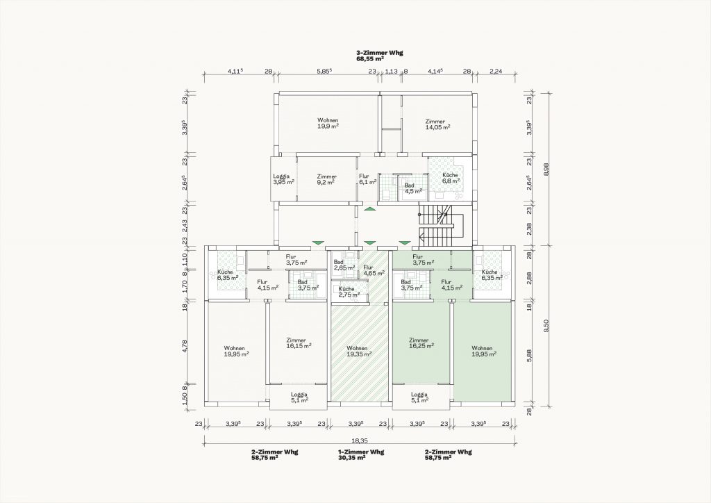 [Abb. 209] „Grundriss Vierspänner des System Dose“ von Eicke, Finn / Rüdiger, Fynn (2025) | Lizenz: CC BY-NC-SA 4.0