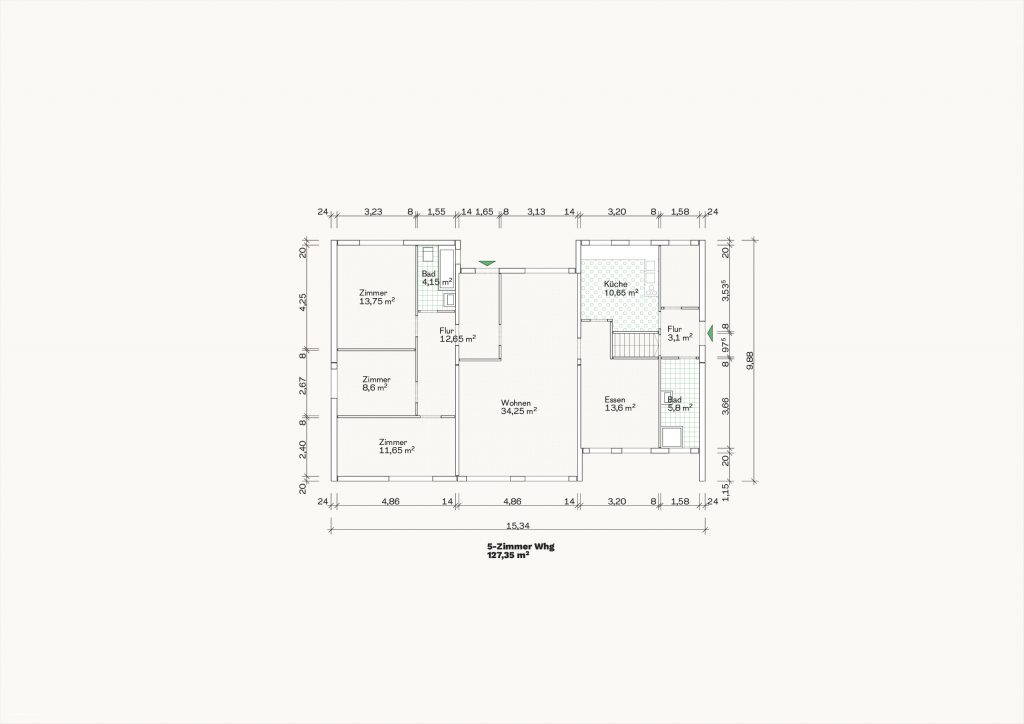 [Abb. 261] „Grundriss Modul II des System Koch“ von Eicke, Finn / Rüdiger, Fynn (2025) | Lizenz: CC BY-NC-SA 4.0