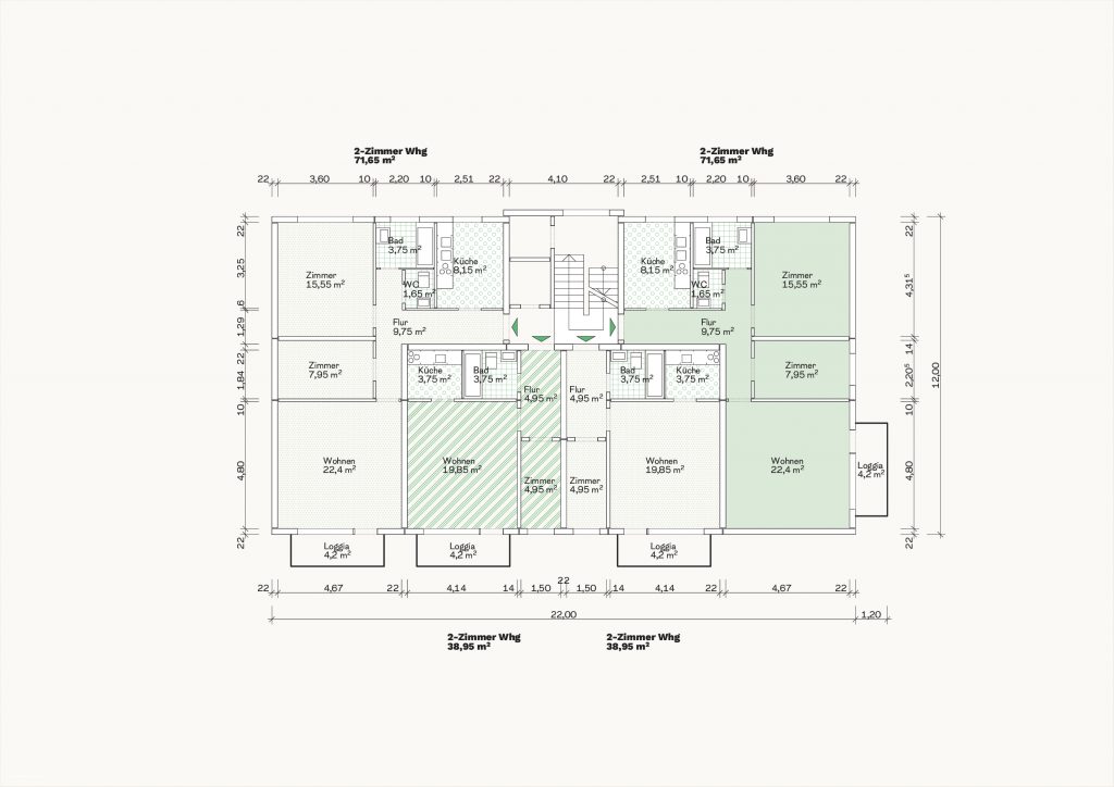 [Abb. 273] „Grundriss Vierspänner des System Krog“ von Eicke, Finn / Rüdiger, Fynn (2025) | Lizenz: CC BY-NC-SA 4.0