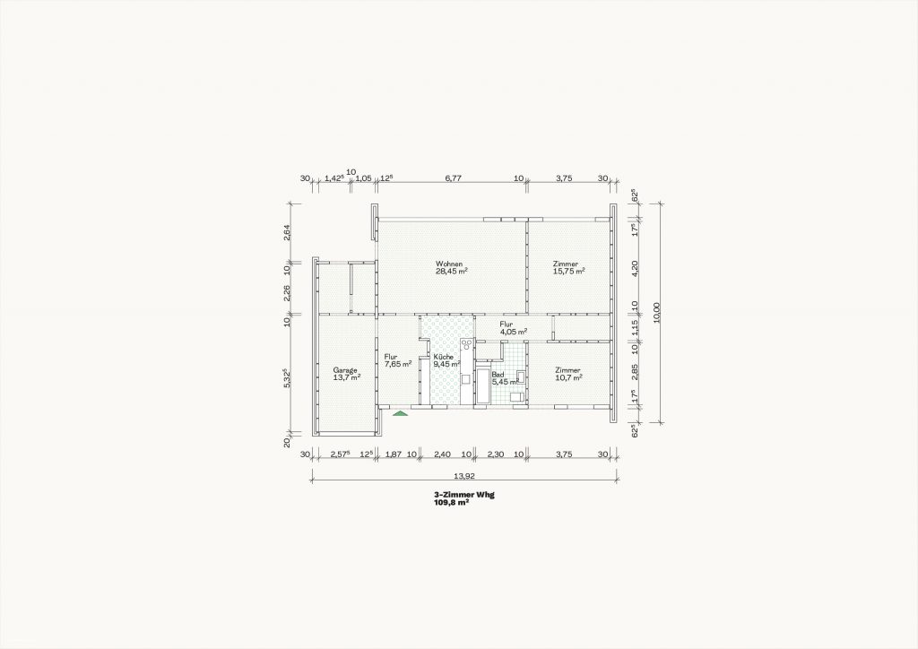 [Abb. 316] „Grundriss Bungalow des System Siporex“ von Eicke, Finn / Rüdiger, Fynn (2025) | Lizenz: CC BY-NC-SA 4.0