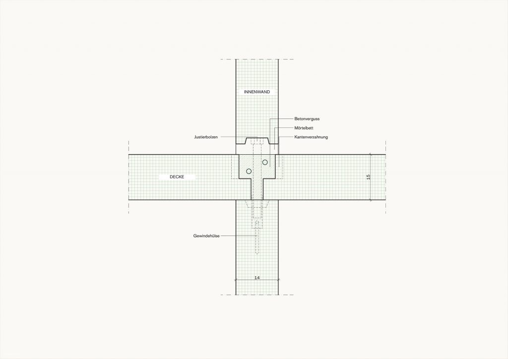[Abb. 214] „Fügepunkt Innenwand/Decke des System Dressler“ von Rüdiger, Fynn (2025) | Lizenz: CC BY-NC-SA 4.0