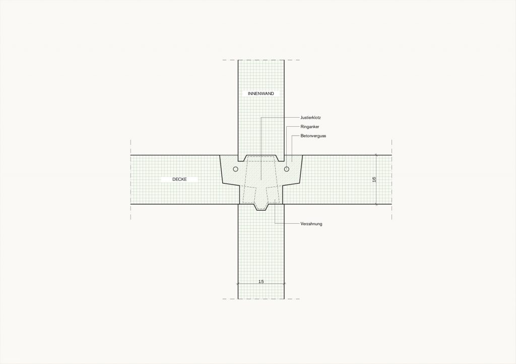 [Abb. 231] „Fügepunkt Innenwand/Decke des System Grün & Bilfinger“ von Rüdiger, Fynn (2025) | Lizenz: CC BY-NC-SA 4.0
