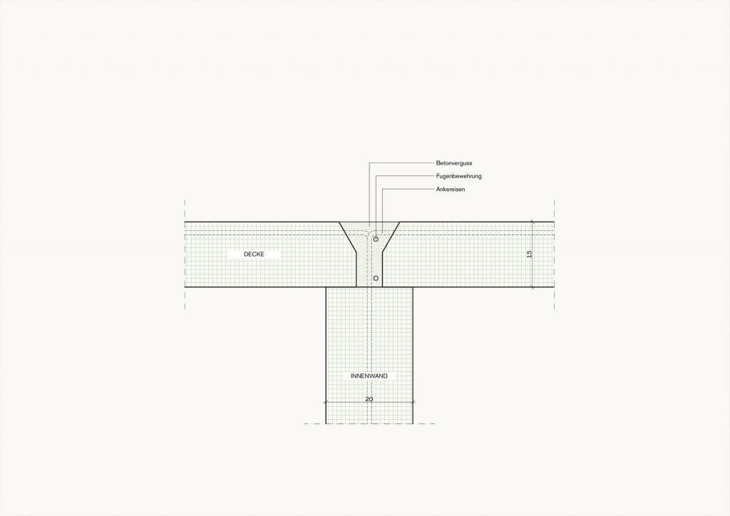 [Abb. 315] „Fügepunkt Innenwand/Decke des System Siporex“ von Rüdiger, Fynn (2025) | Lizenz: CC BY-NC-SA 4.0